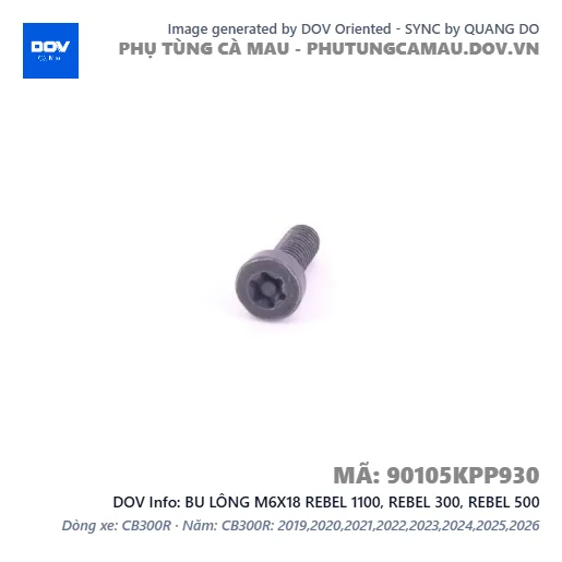 BU LÔNG M6X18 REBEL 1100, REBEL 300, REBEL 500 — 90105KPP930