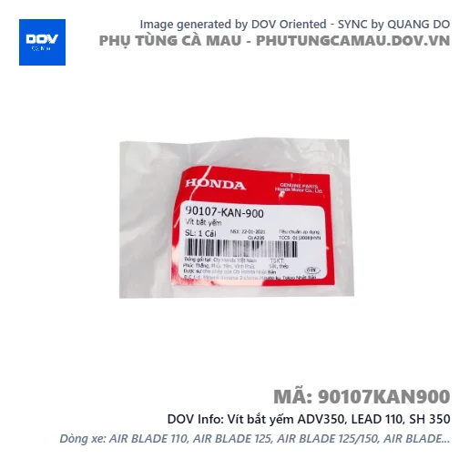 Vít bắt yếm ADV350, LEAD 110, SH 350 — 90107KAN900