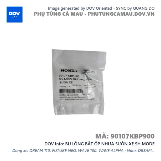 BU LÔNG BẮT ỐP NHỰA SƯỜN XE SH MODE — 90107KBP900