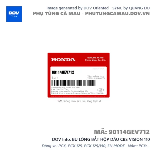 BU LÔNG BẮT HỘP DẦU CBS VISION 110 — 90114GEV712