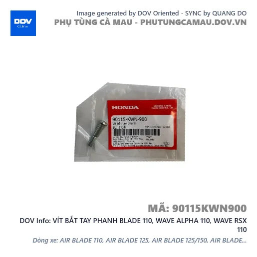VÍT BẮT TAY PHANH BLADE 110, WAVE ALPHA 110, WAVE RSX 110 — 90115KWN900