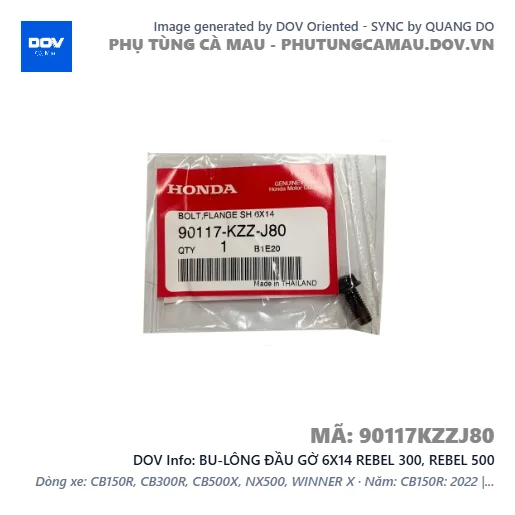 BU-LÔNG ĐẦU GỜ 6X14 REBEL 300, REBEL 500 — 90117KZZJ80