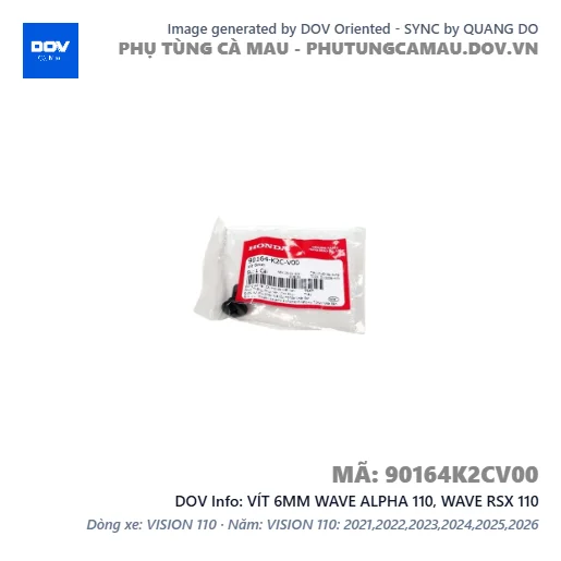 VÍT 6MM WAVE ALPHA 110, WAVE RSX 110 — 90164K2CV00