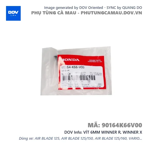 VÍT 6MM WINNER R, WINNER X — 90164K66V00
