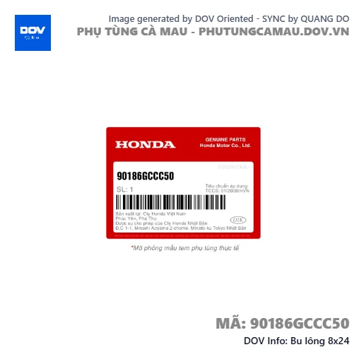 Bu lông 8x24  — 90186GCCC50