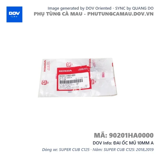 ĐAI ỐC MŨ 10MM A  — 90201HA0000