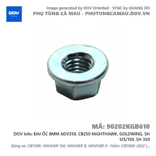 ĐAI ỐC 8MM ADV350, CB250 NIGHTHAWK, GOLDWING, SH 125/150, SH 350 — 90202KGB610