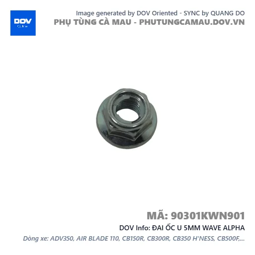 ĐAI ỐC U 5MM WAVE ALPHA — 90301KWN901