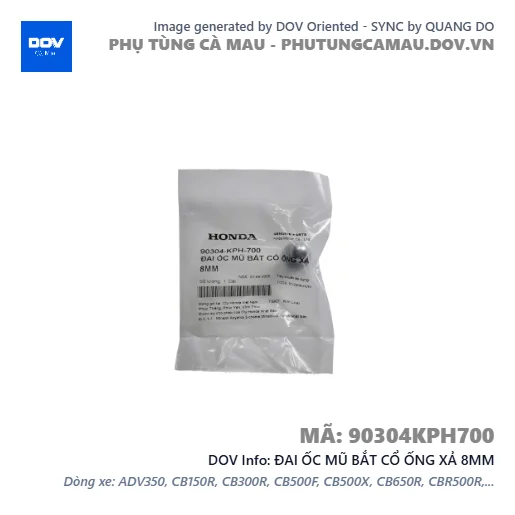 ĐAI ỐC MŨ BẮT CỔ ỐNG XẢ 8MM — 90304KPH700