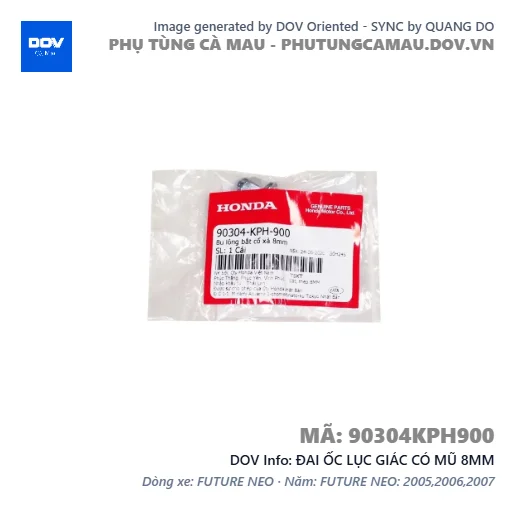 ĐAI ỐC LỤC GIÁC CÓ MŨ 8MM — 90304KPH900