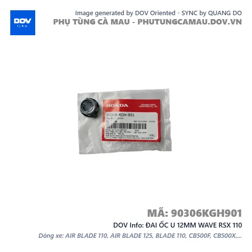 ĐAI ỐC U 12MM WAVE RSX 110 — 90306KGH901