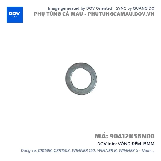 VÒNG ĐỆM 15MM  — 90412K56N00