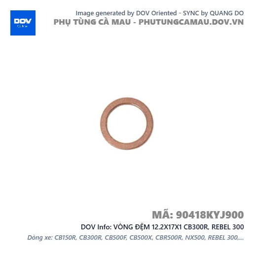 VÒNG ĐỆM 12.2X17X1 CB300R, REBEL 300 — 90418KYJ900