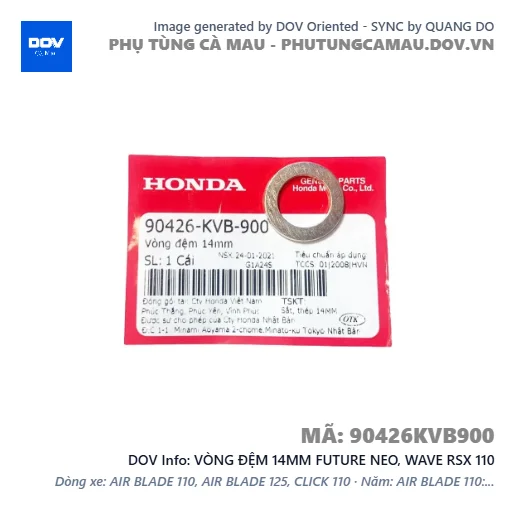 VÒNG ĐỆM 14MM FUTURE NEO, WAVE RSX 110 — 90426KVB900