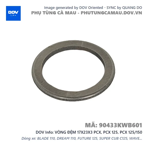 VÒNG ĐỆM 17X23X3 PCX, PCX 125, PCX 125/150 — 90433KWB601
