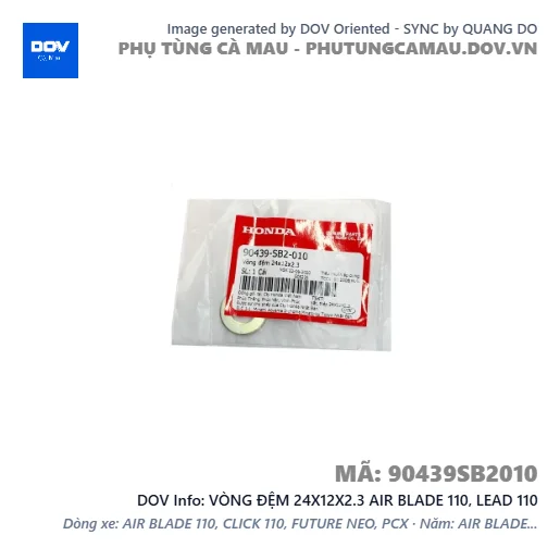 VÒNG ĐỆM 24X12X2.3 AIR BLADE 110, LEAD 110 — 90439SB2010