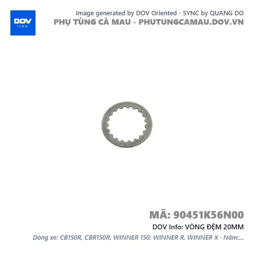 VÒNG ĐỆM 20MM  — 90451K56N00