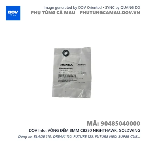 VÒNG ĐỆM 8MM CB250 NIGHTHAWK, GOLDWING — 90485040000