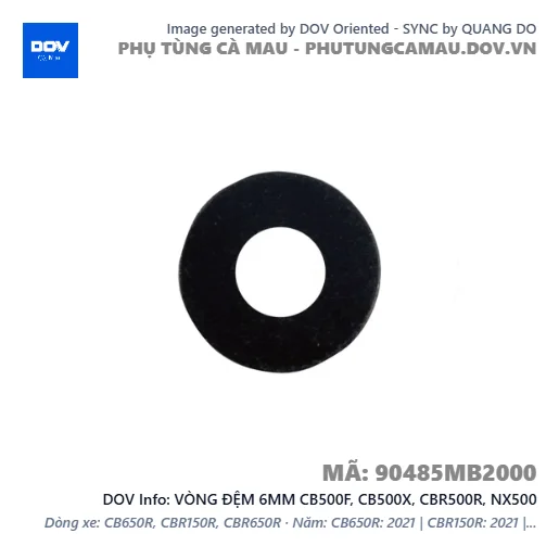 VÒNG ĐỆM 6MM CB500F, CB500X, CBR500R, NX500 — 90485MB2000