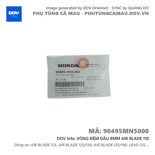 VÒNG ĐỆM DẦU 8MM AIR BLADE 110 — 90495MN5000