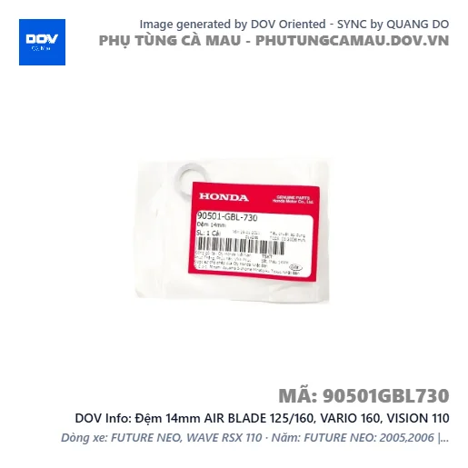 Đệm 14mm AIR BLADE 125/160, VARIO 160, VISION 110 — 90501GBL730
