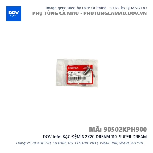BẠC ĐỆM 6.2X20 DREAM 110, SUPER DREAM — 90502KPH900