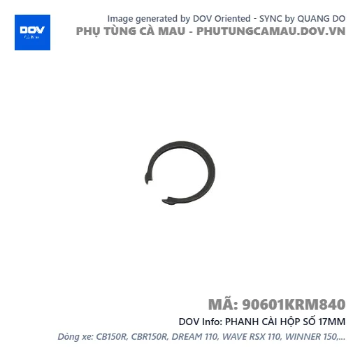 PHANH CÀI HỘP SỐ 17MM  — 90601KRM840