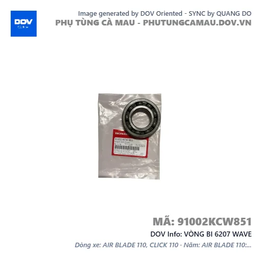 VÒNG BI 6207 WAVE — 91002KCW851