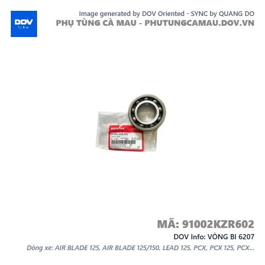 VÒNG BI 6207 — 91002KZR602