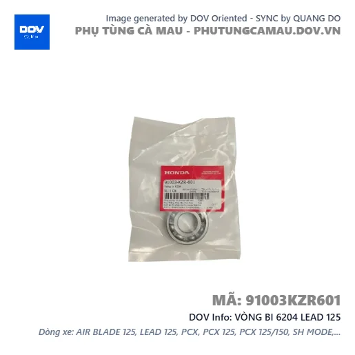 VÒNG BI 6204 LEAD 125 — 91003KZR601