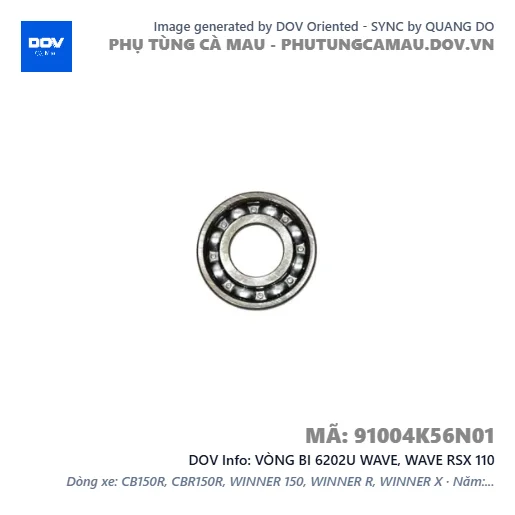 VÒNG BI 6202U WAVE, WAVE RSX 110 — 91004K56N01