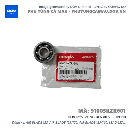 VÒNG BI 6301 VISION 110 — 91005KZR601