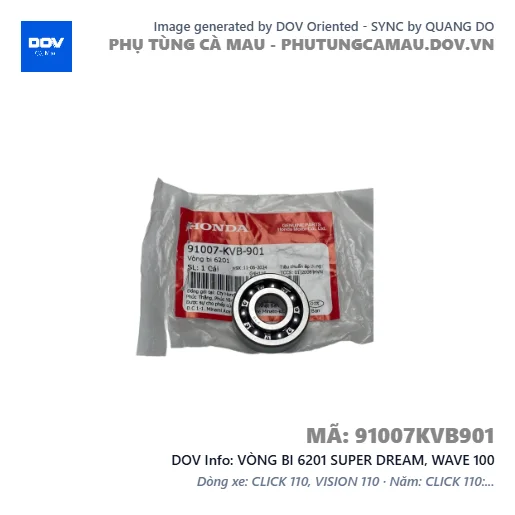 VÒNG BI 6201 SUPER DREAM, WAVE 100 — 91007KVB901