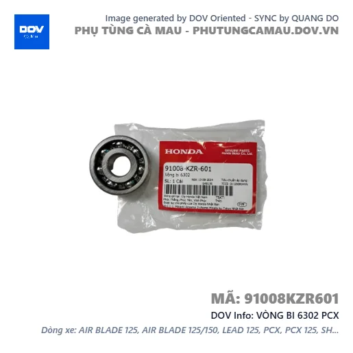 VÒNG BI 6302 PCX — 91008KZR601