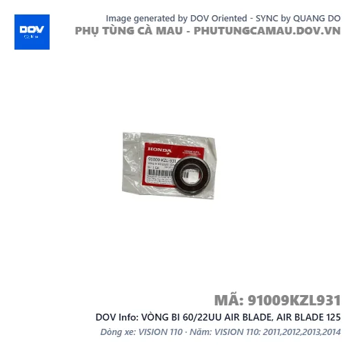 VÒNG BI 60/22UU AIR BLADE, AIR BLADE 125 — 91009KZL931