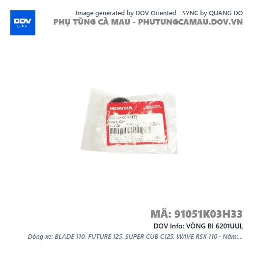 VÒNG BI 6201UUL  — 91051K03H33