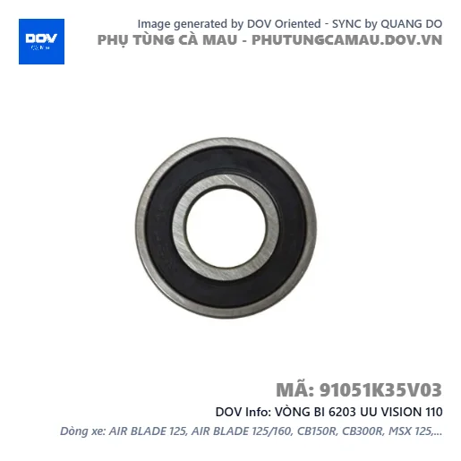 VÒNG BI 6203 UU VISION 110 — 91051K35V03