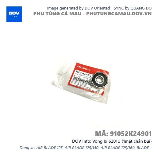 Vòng bi 6201U (1mặt chắn bụi)  — 91052K24901