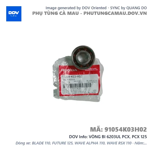 VÒNG BI 6203UL PCX, PCX 125 — 91054K03H02