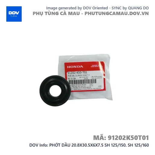 PHỚT DẦU 20.8X30.5X6X7.5 SH 125/150, SH 125/160 — 91202K50T01