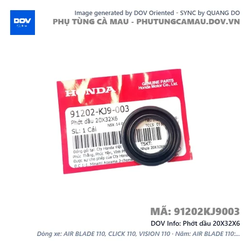 Phớt dầu 20X32X6  — 91202KJ9003
