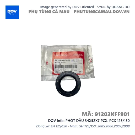 PHỚT DẦU 34X52X7 PCX, PCX 125/150 — 91203KFF901