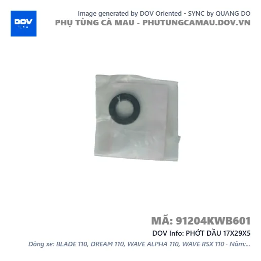 PHỚT DẦU 17X29X5  — 91204KWB601