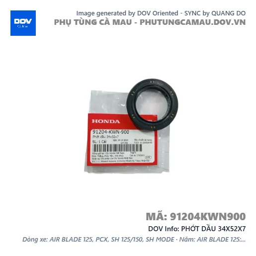 PHỚT DẦU 34X52X7 — 91204KWN900