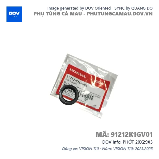 PHỚT 20X29X3 — 91212K1GV01