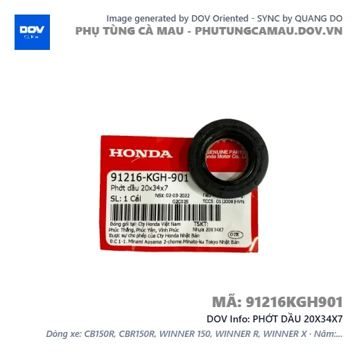 PHỚT DẦU 20X34X7  — 91216KGH901