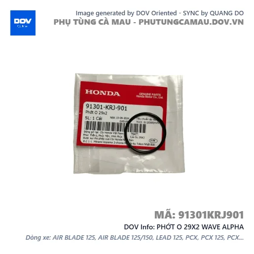 PHỚT O 29X2 WAVE ALPHA — 91301KRJ901