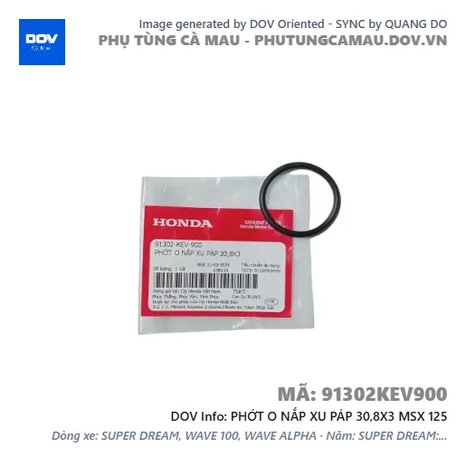 PHỚT O NẮP XU PÁP 30,8X3 MSX 125 — 91302KEV900