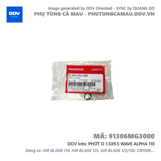 PHỚT O 1.5X9.5 WAVE ALPHA 110 — 91306MG3000
