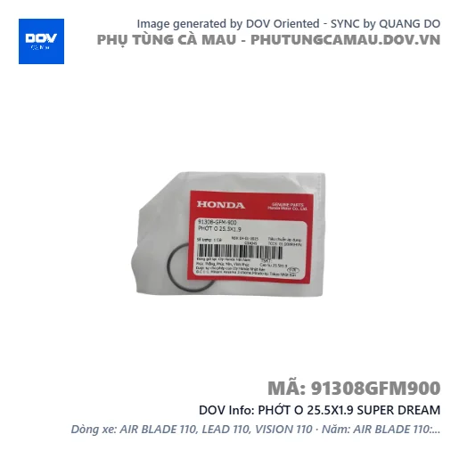PHỚT O 25.5X1.9 SUPER DREAM — 91308GFM900